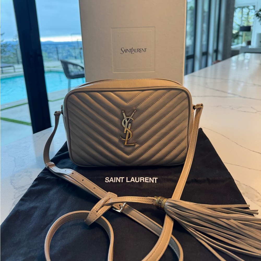 Saint Laurent Lou Camera bag in quilted leather with Tassel